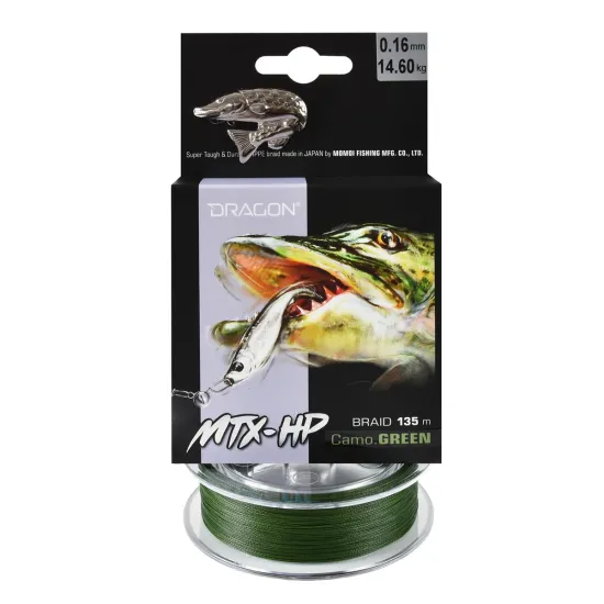 Plecionka spinningowa Dragon MTX-HP Camo Green 0.16mm 135m
