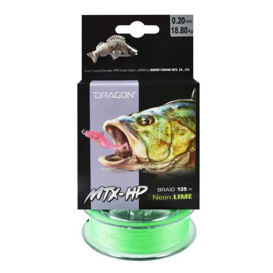 Plecionka spinningowa Dragon MTX-HP Neon Lime 0.20mm 135m