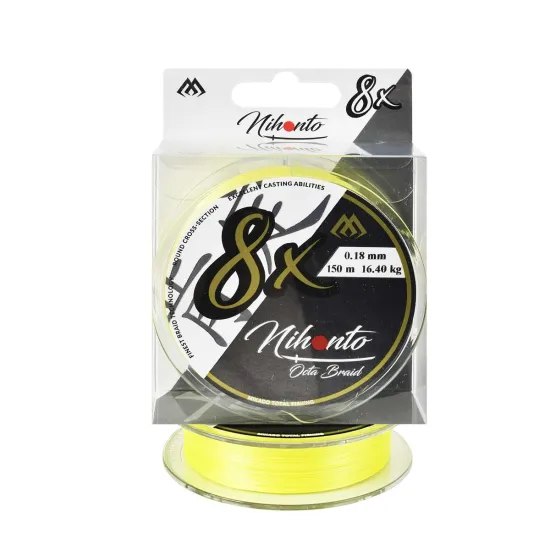Plecionka spinningowa Mikado Nihonto Octa Braid 0.18mm 150m żółta fluo