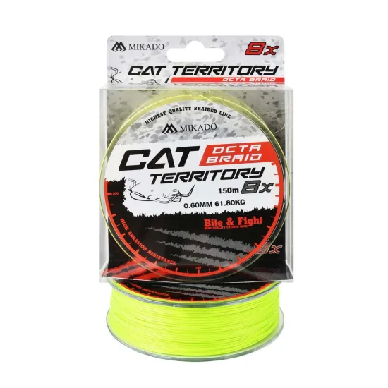 Plecionka sumowa Mikado Cat Territory Octa Braid 0.60mm 150m żółta fluo
