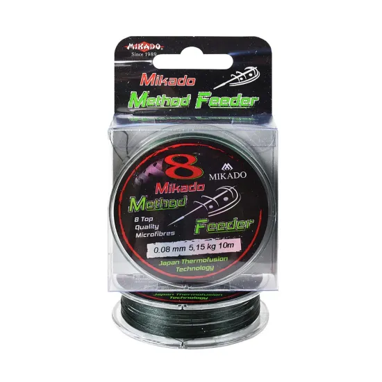 Plecionka przyponowa Mikado Octa Method Feeder 0.08mm 10m zielona